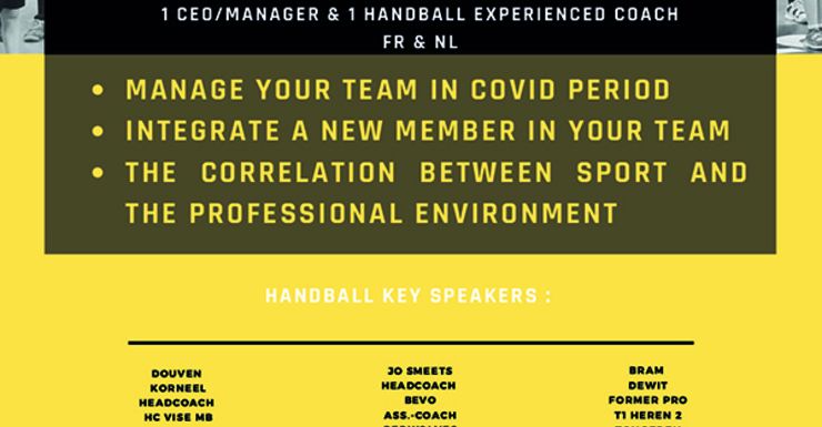 De KBHB organiseert 3 webinars: Handball business talks
