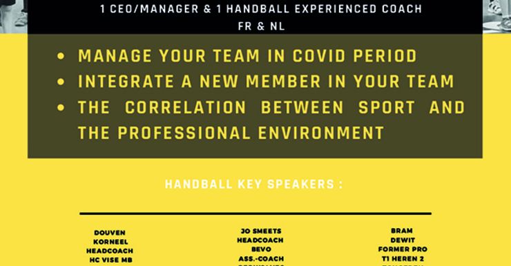 De KBHB organiseert 3 webinars: Handball business talks